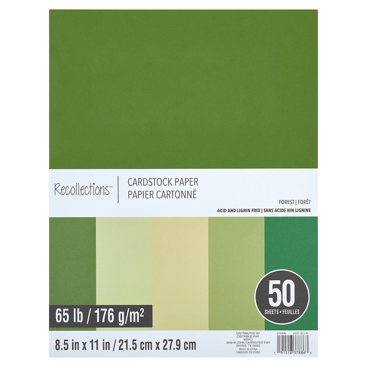 8.5" x 11" 65lb. Cardstock Paper Pack by Recollections™, 50 Sheets
